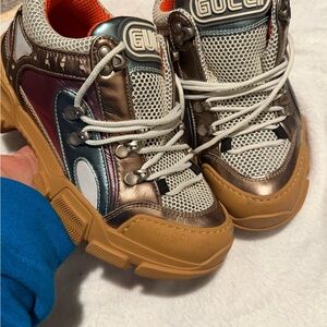Gucci Bronze and Silver Women's Sneakers